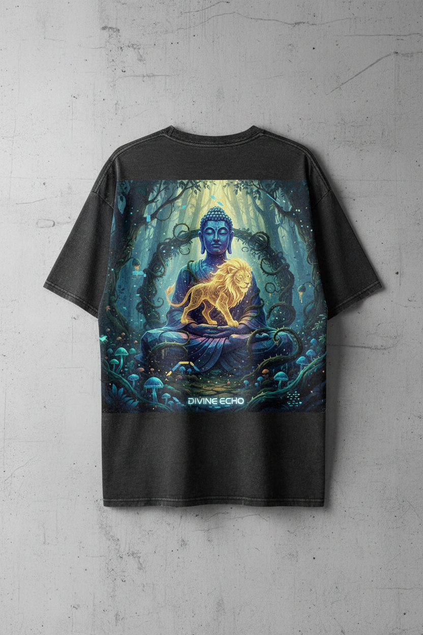 Primal Awakening - Dark Charcoal Tee Mockup